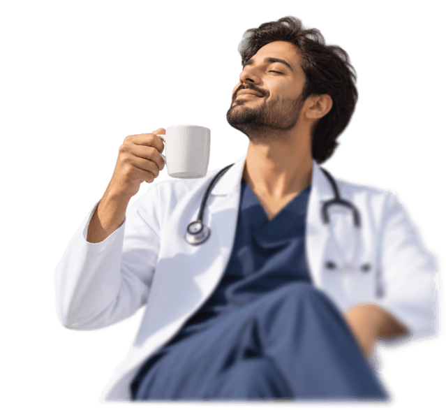 Doctor looking at digital records